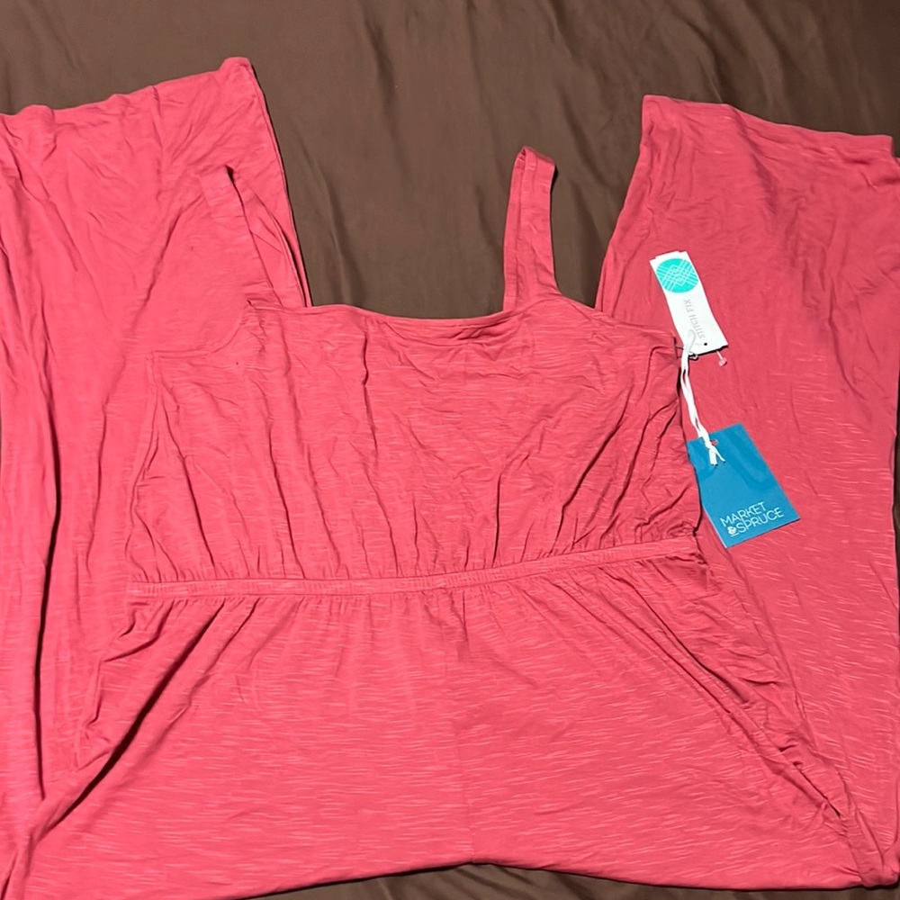 Jumpsuit, Salmon/Coral pink. L size.